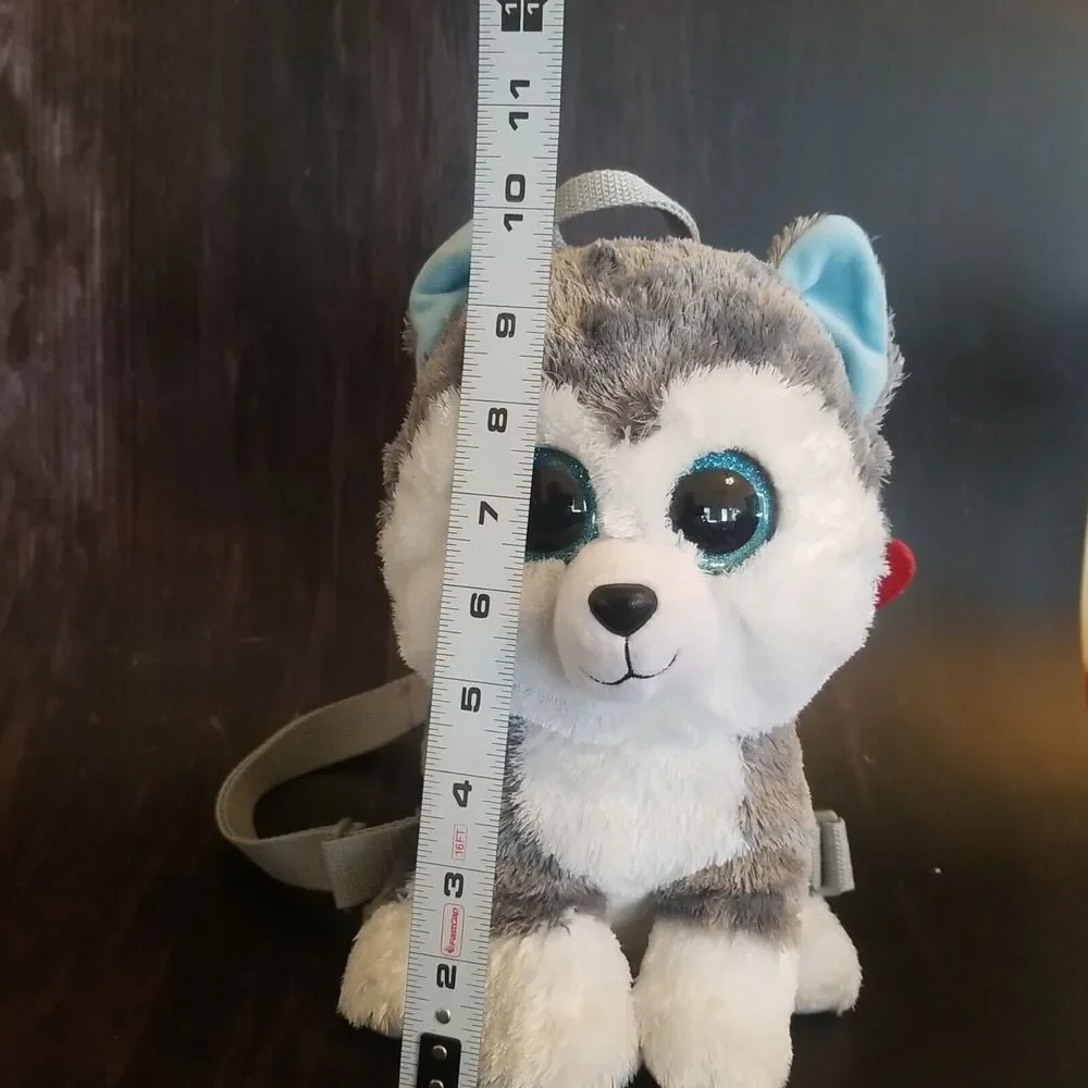 Beanie Boos Husky Dog Slush Plush Backpack, And Small Slush Stuffed Animal TY